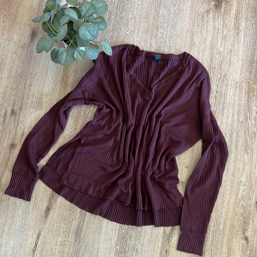 Wild Fable Plum Ribbed Long Sleeve Size Medium